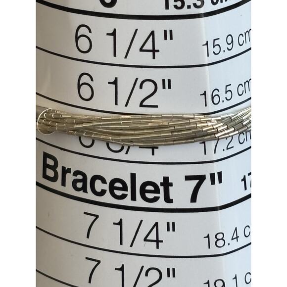 6.5” Sterling Liquid Silver 10 Strand Bracelet 925 - Picture 4 of 4